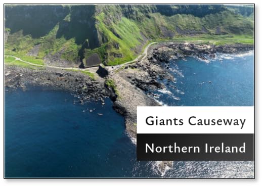 Imán para nevera con vista aérea de Giants Causeway Atlantic Ocean on North Coast Co Antrim Northern Ireland, diseño 2