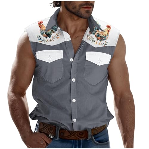 Hawaiian Shirts for Men Short Sleeve Button Down Aloha Beach Shirts Wrinkle Free Tropical Casual Cute Chicken Tank Tops