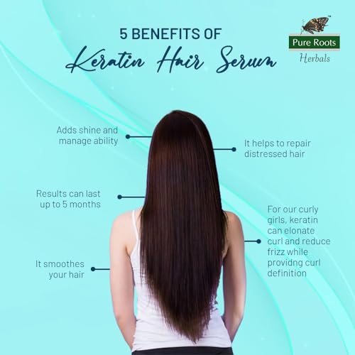 Image of Pure Roots Keratin Hair Serum - Deep Nourishment & Smooth Finish | Reduces Frizz & Split Ends | 50 ml