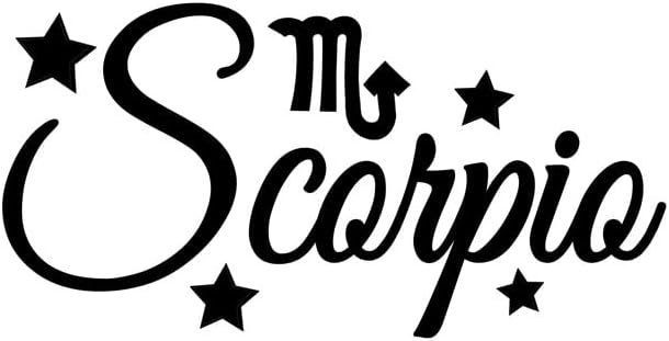Scorpio Zodiac Sign Stars NOK Decal Vinyl Sticker |Cars Trucks Walls Laptop| Black |5.5 x 3.0 in|NOK1810