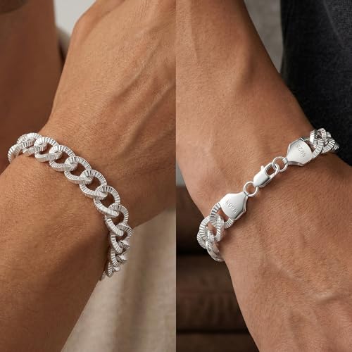 Pulsera de plata 925 para hombre cadena cubana 10.5mm miniatura 5