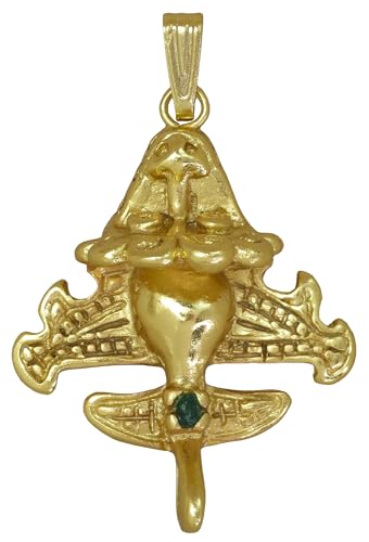 Image of Across The Puddle Colombian Emerald & Multi-Material Options | Quimbaya Flyer Pendant Necklace | Ancient Alien Golden Jets Collection