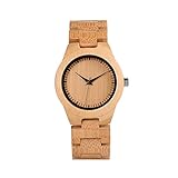 「BOBO BIRD メンズ レディースハンドメイド竹木製 腕時字 スケールクォーツ腕時計軽量カジュアルスポーツ時計 レディース」の画像