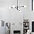 HHR Modern Sputnik Chandelier, Industrial 4-Light Black Ceiling Light Fixture,Height Adjustable Lighting for Kitchen Island,Bedroom Dining Room Living Room Farmhouse