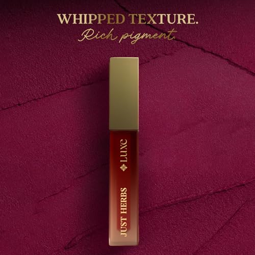 Image of Just Herbs Luxe Dream Muse Mousse Liquid Lipstick | Luxury Makeup | Velvet Matte | Long Lasting & Transferproof Formula | Ayurvedic Lipstick - 3.5 ml (09 ENCHANTED PLUM)
