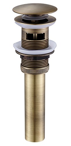 Eridanus Ablaufgarnitur Waschbecken, Ablaufventil mit Überlauf Pop Up Ventil, Messing Ablaufstopfen für Badezimmer, Abflussgarnitur Waschbecken Stöpsel Bronzefarbe Cover