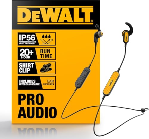 DEWALT Heavy Duty Neckband Bluetooth Earbuds...