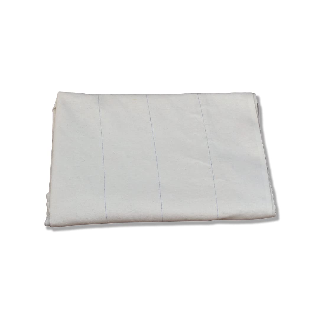 Ruby Fabrics Linings White Cotton Flannel Blue Line Fusing Fabric for Interlining(1 Meter)