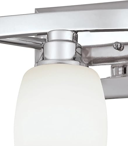 Miniatura 6 de Allen + Roth - Lámpara de tocador de baño con 3 luces de 21 pulgadas de ancho, acabado cromado