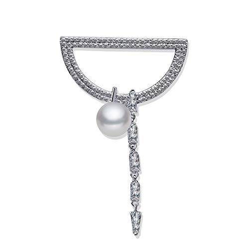 YYOGG Copper Micro Crystal Zircon Crystal D Letter Pearl Brooch Pin Retro Personality Design X750