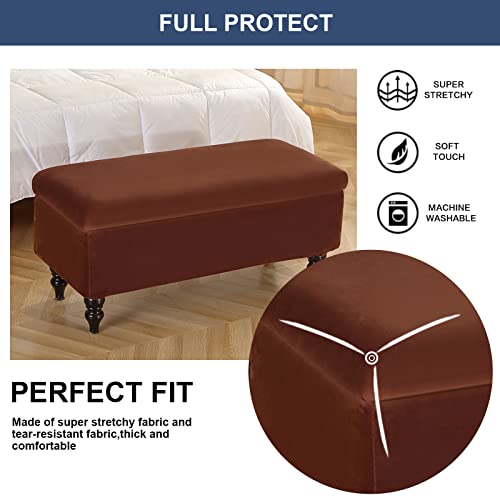 Image of FUANGUI Ottoman Cover Stretch Storage Ottoman Bench Slipcover Printed Folding Storage Bench Ottoman Cover Footrest Stool Slipcover Footstool Protector Cover with Elastic Bottom,Medium