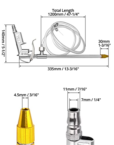 Image of QWORK Spray Gun, 2 Pack Aluminum Pneumatic Air Engine Cleaning Washer Gun Kit Tool, 1 /4 inch