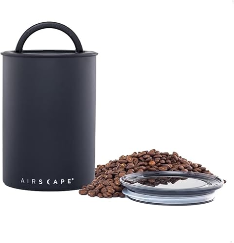 Planetary Design Airscape - Recipiente de café de acero inoxidable  Contenedor de almacenamiento de alimentos  Tapa hermética patentada  Empuja el