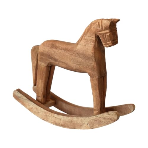 Figura decorativa caballo mecedor de madera vintage