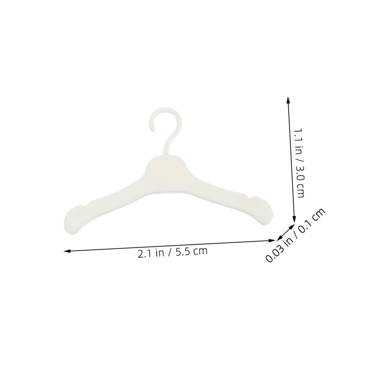 KOMBIUDA 100pcs Clothes Hangers for Dolls Plastic Doll Outfit Racks