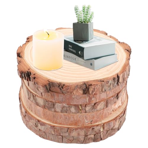 SHUESS 6er Holzscheiben 20 cm Durchmesser – Natur Baumscheiben...