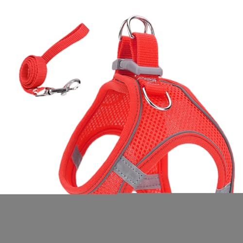 旅行用 猫用 ハーネス - ソフトメッシュベスト 反射性安全ストライプ付き - 子犬 小型犬 ペット用 ベスト 首輪 安全トレーニング お散歩 旅行 ハイキング バックパック アウトドア 冒険用