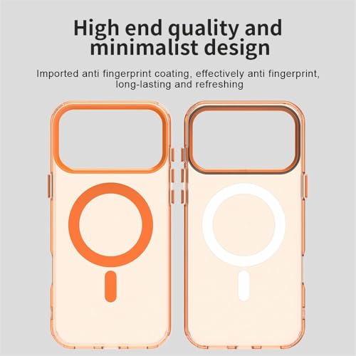 Image of Elzzi Translucent Back Cover for iPhone 17 Pro Case, Shockproof Matte Phone Cover with Magnetic, MagSafe Compatible Protective Case for Men & Women (Cosmic)
