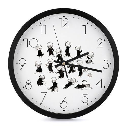 呪術廻戦 狗巻棘 静音 壁掛け時計 掛け時計 時計 直径 24.4cm 電池式 シンプル インテリ 雑貨 自宅 寝室 キャラクター グッズ おしゃれ かわいい