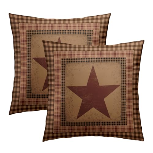 Imiss Western Texas Star Pillow Covers 18x18 Inch Vintage Primitive...