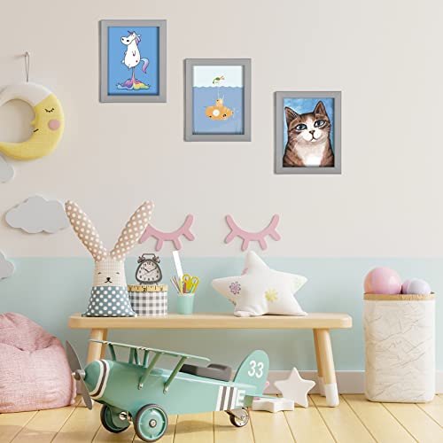 Wuirccx 9X12 Kids Art Picture Frame,Front Opening With Hd Glass,Horizontal And Vertical Art Display For Kids Artwork,Photos,Crafts,Drawing Frame(Grey,1-Pack) #TOP6