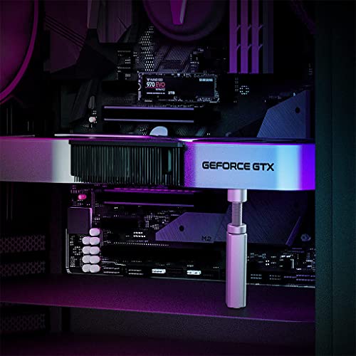 Image of ZORBES Graphics Card Bracket Aluminum Alloy Holder GPU Stand Adjustable Height Brace Support Video Card Sag Desktop Computer Silver 2PCS