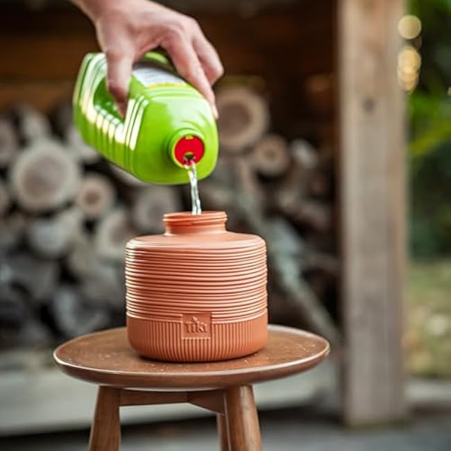 TIKI Amber Horizon Glass Table Torches 2-Pack, 6.5 ¨C Orange Outdoor Tiki Tabletop Torches for Patio & Backyard | Adjustable Flame Height | Weather-Resistant | Includes Long-Lasting Wick & Snuffer