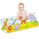 Bath Mat for Tub for Kids Cartoon Non Slip Baby Bathtub Mat Extra Long Anti Slip Bathroom Toddler Shower Floor Mat with Suction Cups Drain Holes (Zoo 1 40 * 16in)