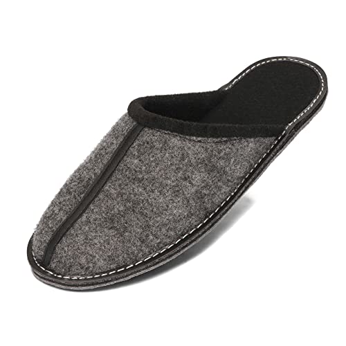 BeComfy Herren Filzpantoffeln Hausschuhe Pantoffel Filz Filzsohle Sehr...