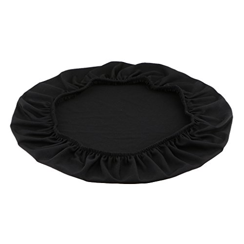 D DOLITY Bar Elastico Copre La Sedia Cuscino Copertura Protettiva Rotondo Sgabello Copertura - Nero