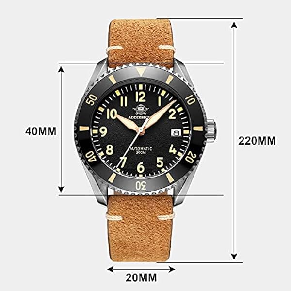 ADDIESDIVE Flyger dykklocka män automatisk klocka mocka armband herrklocka H9