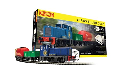 Image of Hornby Train Set - R1271M iTraveller 6000 Digital OO Gauge Locomotives | Model Railway Train Sets, Starter Electric Model Train Kits - Steam Engine Model Building Kits, 1:76 Scale Model Train Gifts