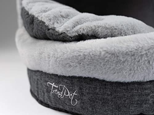 TrendPet LunaHome Kuschelhöhle für Hunde und Katzen und grau und beige (Grau)