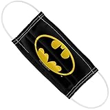 Popfunk Batman Classic Bat Shield Logo 1-Ply Reusable Face Mask Covering with Adjustable Nose Wire - Unisex