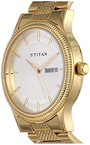 Titan Quartz Analog with Day and Date Silver Dial Stainless Steel Strap Watch for Men-NS1650YM05 - Image 2