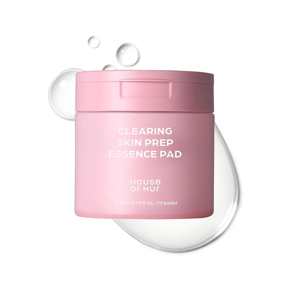 Clearing Skin Prep Essence Pad with AHA BHA PHA & Red Beet Extract, Exfoliating & Hydrating Korean Skincare, 140ml/70ea