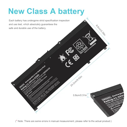 Image of SR03XL L08855-855 Battery Replacement for Hp Pavilion 15-CX 15-cx0xxx 15-cx0058wm 15-cx0056wm Envy X360 15-CN 15-CP 17-BW Series for hp pavilion laptop 15-cx0xxx battery SR04XL 52.5Wh 4550mAh