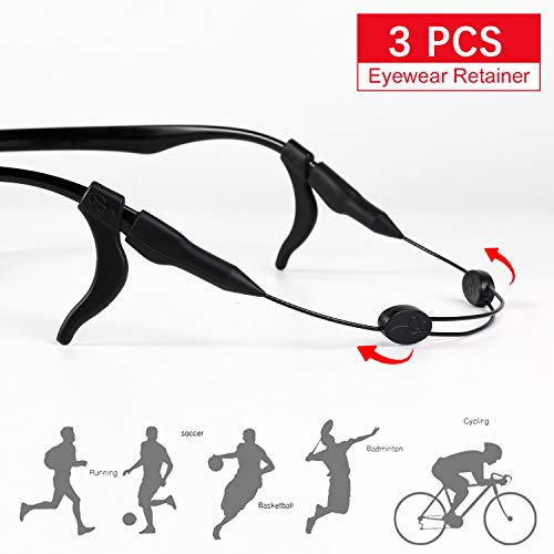 TGOOD 3 PCS Glasses Straps Adjustable Eyewear Retainer, No Tail Sunglasses Strap
