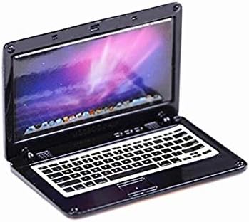 Miniatura 5 de EatingBiting Paquete de 2 mini casas en miniatura 112 para el hogar, sala de estar, mini computadoras portátiles, pantalla para computadora