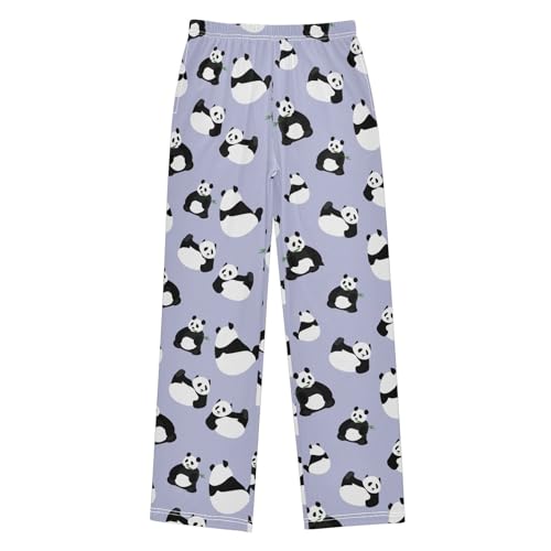 ZZXXB Pandas Have Fun Print Boys Long Pants Soft Trousers Elastic Waist Kids Lounge Bottoms with Pockets S-XL