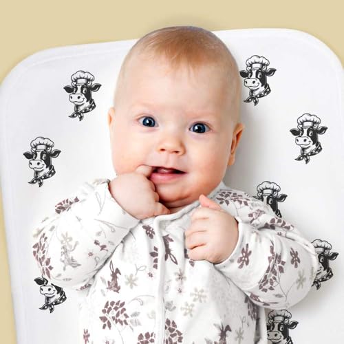 Azeeda 'Cow Chef' Baby Burp/Wash Cloth (BC00028801)2