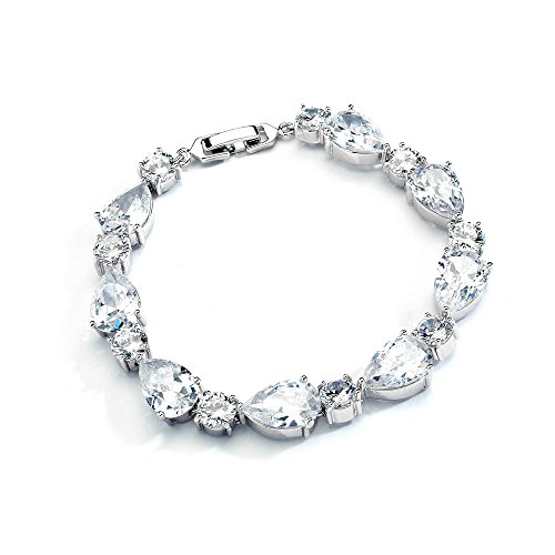 Mariell CZ Bridal Bracelet, CZ Tennis Bracelet for Brides, Cubic Zirconia Bridal and Wedding Jewelry
