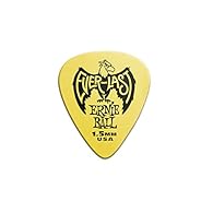 Yellow 1.5 mm gauge. Made from Delrin for a more secure, non-slip surface. Durable, wear-resistant Delrin material. Pack of 12 guitar picks.