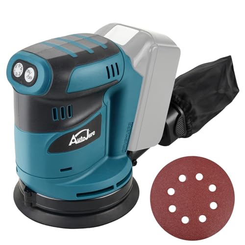 AUTOJARE Bürstenloser Exzenterschleifer Kompatibel mit Makita 18V Batterie 6 Leistungsstufe Exenterschleifmaschine 125MM Schwingschleifer zum Schleifen Polieren Oberflächen glätten (ohne Akku)