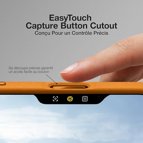 Coque iPhone 17 Pro Max orange avec béquille pour voyage