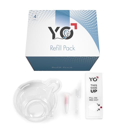 Refill Kit | 4 Additional Tests for YO Home Sperm Test | Motile Semen Analysis | YO Testing Device NOT Included - Refill Pack Only | 4 Pack