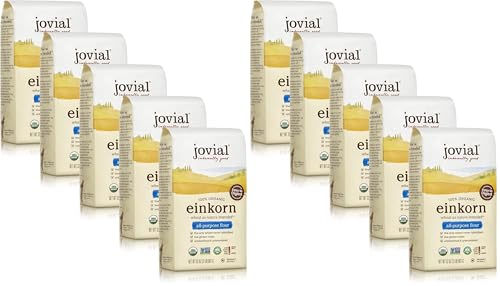 Image of Jovial Organic Einkorn Unbleached All Purpose Flour - Bread Baking Flour for Sourdough, High Protein, Non-GMO, Organic Pizza & Pasta, European Italian, Glyphosate Free - 32 Oz, 10 Pack