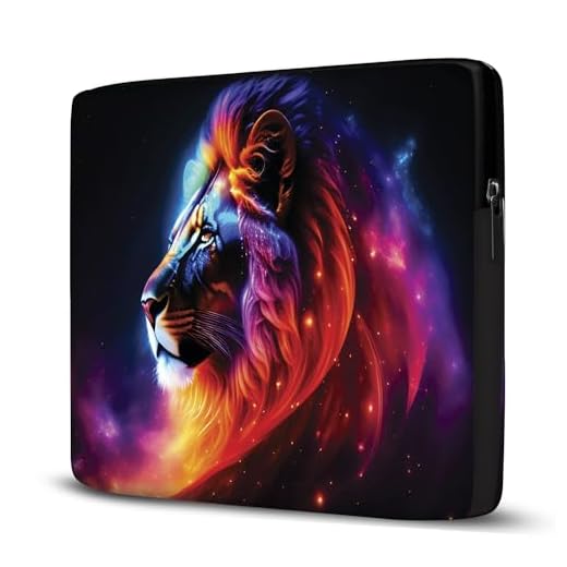 Pasta Maleta Capa Case Para Laptop Notebook Compatível com MacBook, Dell, Samsung, Acer UltraBook, 17,3" Leão Universo