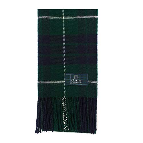 Clans of Scotland Pañuelo de tartán escocés de lana pura HAMILTON GREEN Talla única