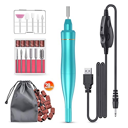Electric Nail Drill, Portable Efile Nail Drill Kit for Acrylic, Gel Nails,20000RPM Manicure Pedicure Polishing Shape Nail File Machine for Beginners and Professionals (tiffany blue)